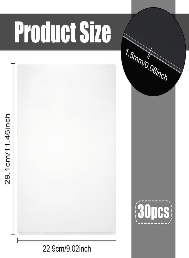 CUTHOLLOW 30 Pack Clear Plastic Sleeves for Paper, 9" x 11.5" Hard Waterptoof Rigid Print Protectors for Page, Sheet, Document, Photo, Magazine Collector and Birth Certificate on Office Home - Image 2